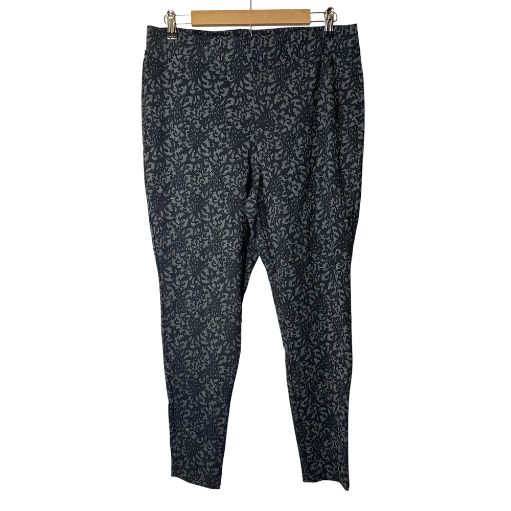 Avenue Damask Pull On Ponte Knit Pants Stretch Slim Leg Career Travel 14/16